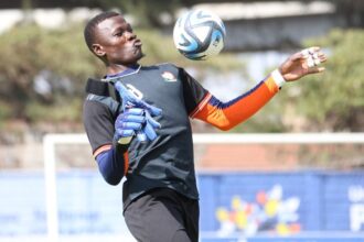 Harambee Stars goalkeeper Patrick Matasi during Training session at Police Sacco Stadium in Nairobi on October 09, 2024. Kenya National Football Team is preparing ahead of back-to-back 2025 Africa Cup of Nations (AFCON) against Cameroon. (Photo: Samwel Ogor/Sportpicha)